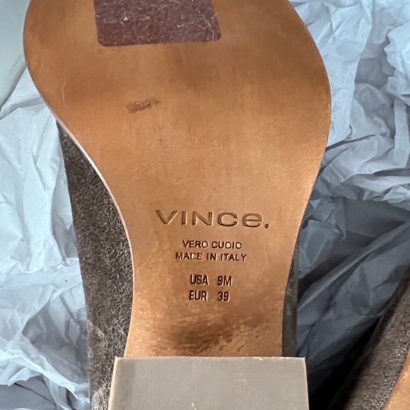 Vince- Havana Notch Suede Ankle Booties- Walnut- 9 - Picture 8 of 12